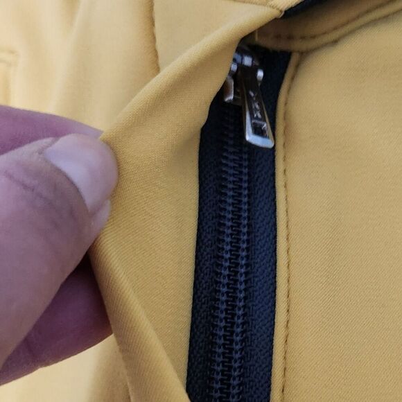 Obermeyer Ski Pant Womens 14 Mustard Yellow Stirrup High-Waist Softshell Vintage - Picture 5 of 12